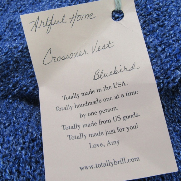 NEW Amy Brill Crossover Knit Vest Sweater Blue - Picture 4 of 6